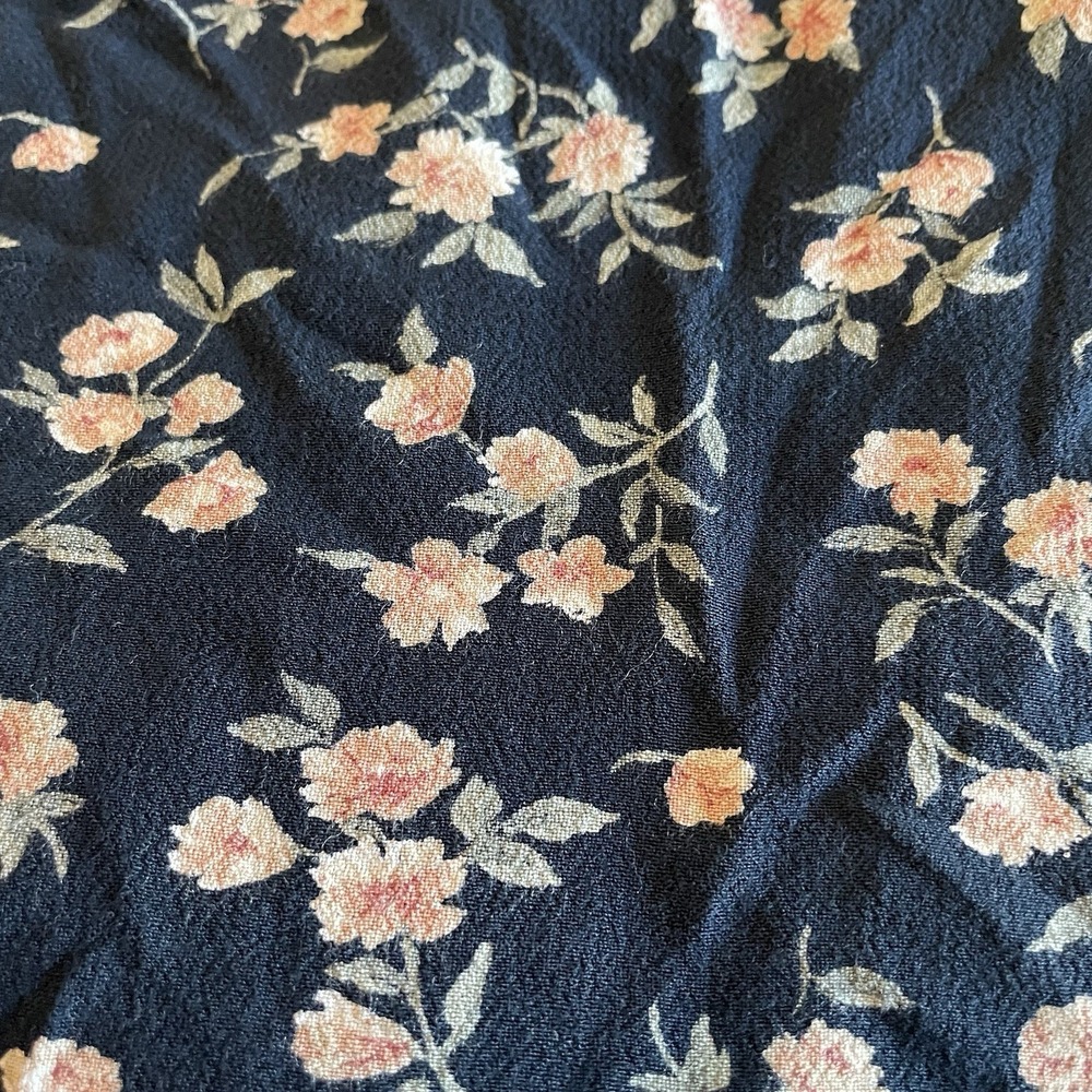 American Eagle Black Floral Mini Slip Dress Medium Tie Back Cottagecore Coquette - Picture 8 of 11